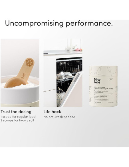 Detergente para Lavavajillas Dirty Labs 480g Sin Fragancia
