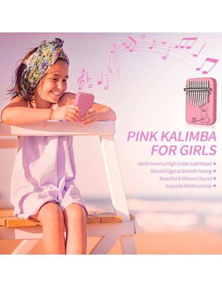 Kalimba 10 Teclas Rosa Sound Harbor - Madera Sapele