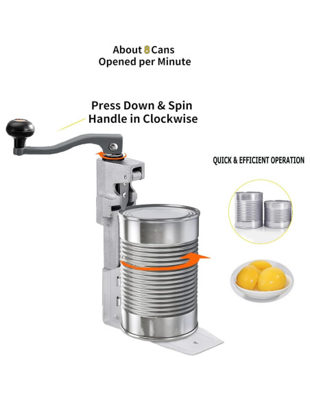 Abrelatas Manual Sewiden 62.5 cm Acero Inoxidable para Latas Grandes