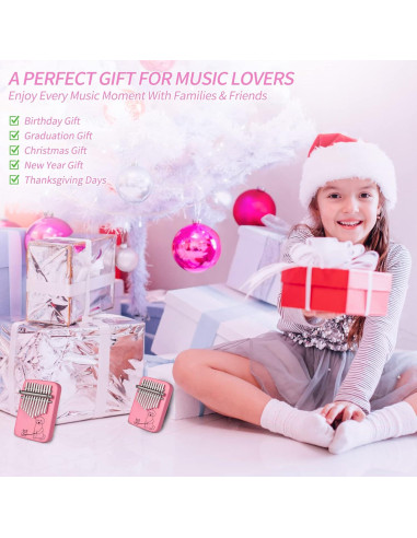 Kalimba 10 Teclas Rosa Sound Harbor - Madera Sapele