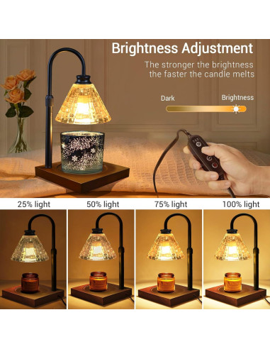 Lámpara Calentadora de Velas Wahomere Vintage 29.21 cm Regulable