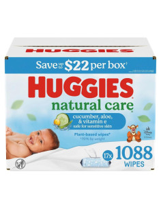Toallitas Huggies Cuidado Natural 17 Paquetes 64 Unidades