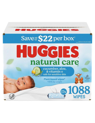 Toallitas Huggies Cuidado Natural 17 Paquetes 64 Unidades