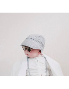 Sombrero de Sol para Bebés UPF 50+ Lino Rayas 6-15 meses 2