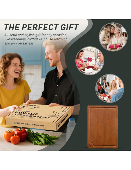Tabla de Cortar de Bambú Extra Grande Socisen 49.5x35.5cm