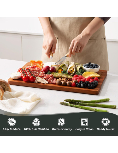 Tabla de Cortar de Bambú Extra Grande Socisen 49.5x35.5cm