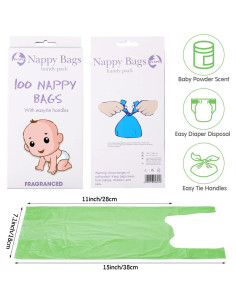 Bolsas Desechables para Pañales Sinmoe 1600 Conteos Verde 2