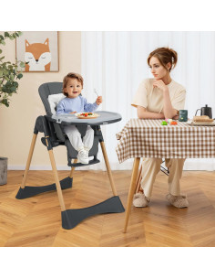 Silla Alta INFANS Plegable para Bebés Ajustable Gris Oscuro 2