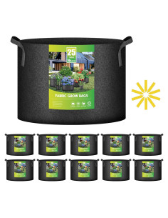Bolsas de Cultivo iPower 10-Pack 25 Galones Tela Negra
