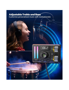 Adaptador de Coche Bluetooth 5.3 Nulaxy con Cargador QC3.0 2