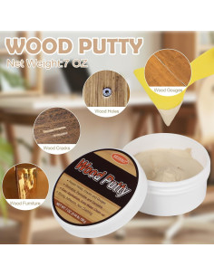 Masilla de Madera SEISSO 200g Roble Blanco Pintable Impermeable 2