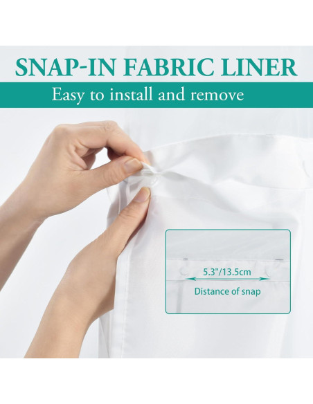 Cortina de Ducha Beige Caqui LXBNI con Forro a Presión 137x203 cm