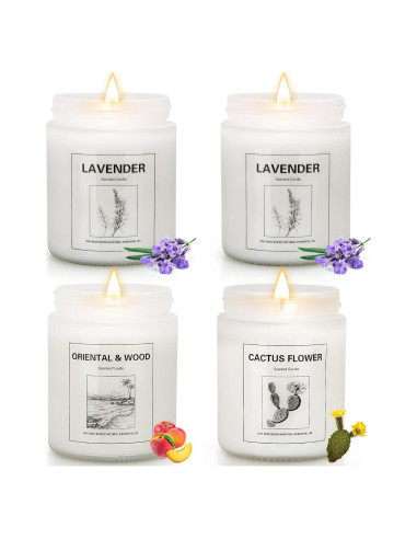 Set de 4 Velas Aromáticas THORNWOLF de Cera de Soja 793 g