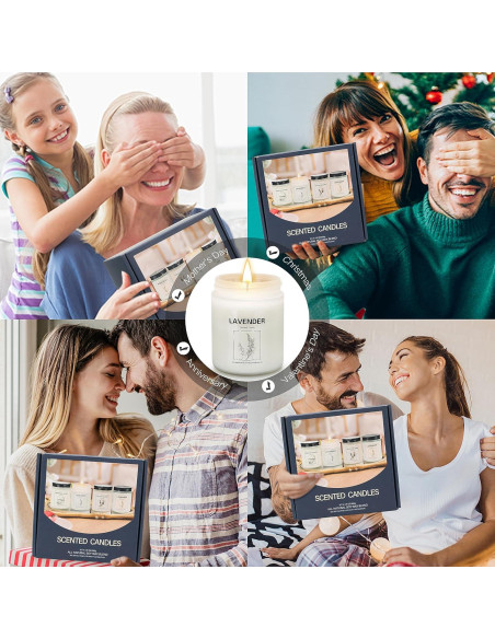 Set de 4 Velas Aromáticas THORNWOLF de Cera de Soja 793 g