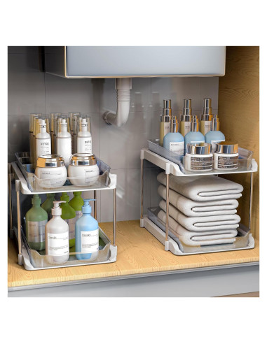 Organizador de 2 Niveles TOPITOP para Fregadero - Transparente