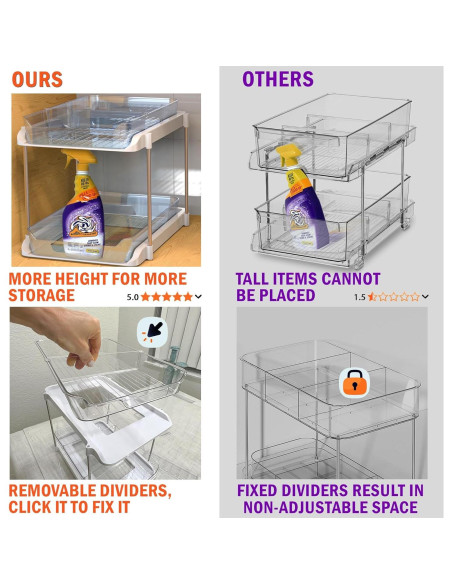 Organizador de 2 Niveles TOPITOP para Fregadero - Transparente