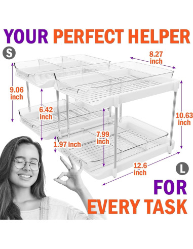 Organizador de 2 Niveles TOPITOP para Fregadero - Transparente