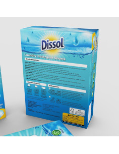 Hojas de Detergente para Ropa Dissol - 50 Hojas Hipoalergénicas 2
