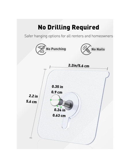 Ganchos Adhesivos Uniclife 20 Pcs 9.07 kg Alta Resistencia