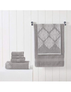Conjunto de Toallas Jacquard Reversible 6 Piezas Modern Threads Gris 2