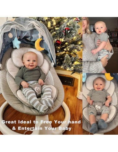 Columpio Bluetooth para Bebés Compacto y Portátil Gris Oscuro