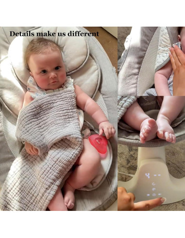 Columpio Bluetooth para Bebés Compacto y Portátil Gris Oscuro