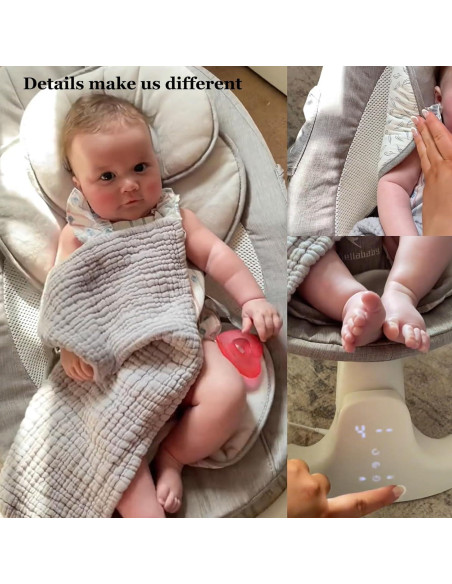 Columpio Bluetooth para Bebés Compacto y Portátil Gris Oscuro