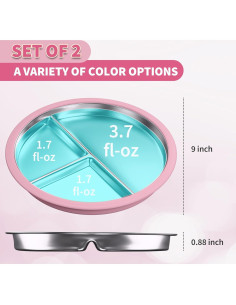 Plato de Acero Inoxidable Maccvk 22.86 cm Antideslizante 2 Pzs 2