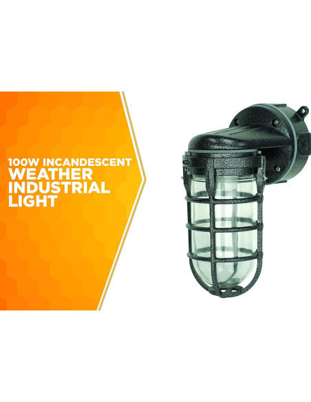 Luz de Montaje en Pared Woods L1707SVBLK 100W Negro Martillado