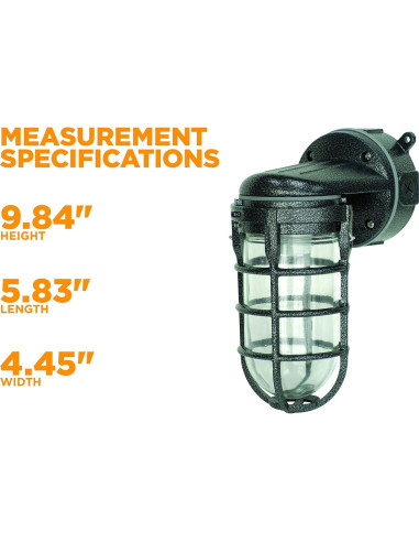 Luz de Montaje en Pared Woods L1707SVBLK 100W Negro Martillado