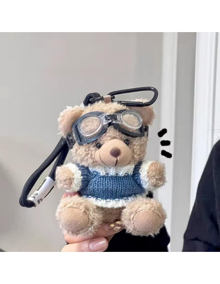 Llavero Oso de Peluche Kawaii Clip-On Azul - 55g