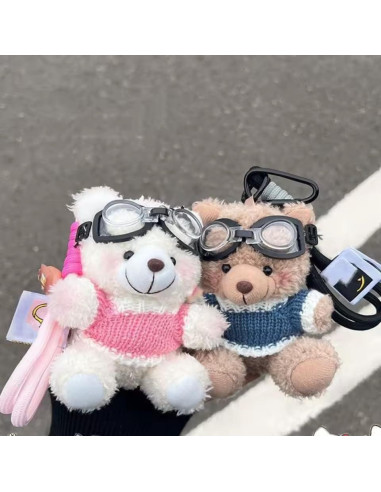 Llavero Oso de Peluche Kawaii Clip-On Azul - 55g