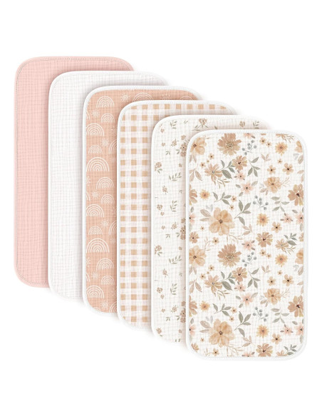 Paquete de 6 Paños de Muselina Konssy 100% Algodón Naranja