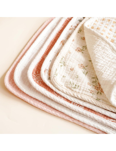 Paquete de 6 Paños de Muselina Konssy 100% Algodón Naranja