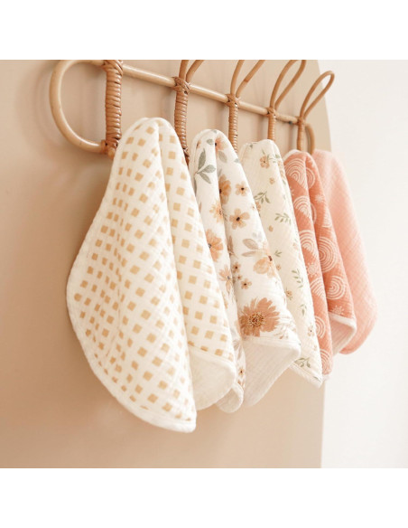 Paquete de 6 Paños de Muselina Konssy 100% Algodón Naranja