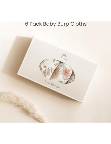 Paquete de 6 Paños de Muselina Konssy 100% Algodón Naranja