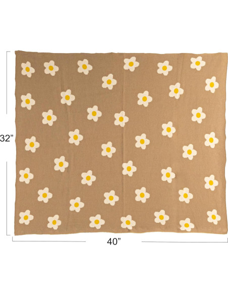 Manta de Algodón Tejida para Bebé Creative Co-Op 101.6x81.3cm