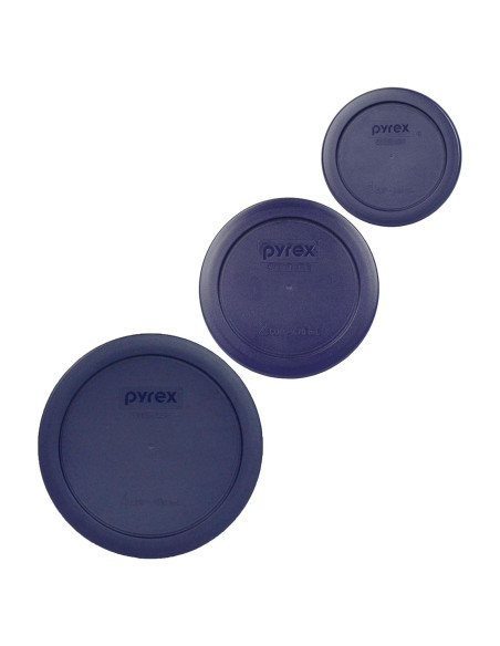 Juego de Tapas de Plástico Pyrex - 3 Piezas Azul