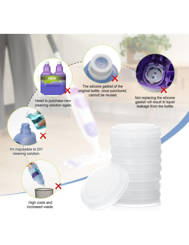 Junta de Silicona LANMU para Botellas Swiffer Wet Jet - Paquete de 10