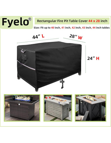 Cubierta Rectangular Fyelo 116 x 76 x 60 cm Impermeable