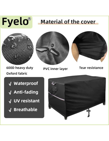 Cubierta Rectangular Fyelo 116 x 76 x 60 cm Impermeable