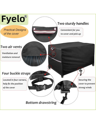Cubierta Rectangular Fyelo 116 x 76 x 60 cm Impermeable