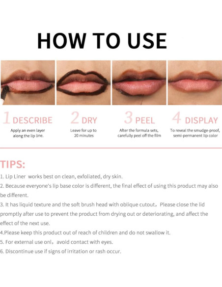 Tinte de Lápiz Labial Peel Off Lakerain 5ml Acabado Mate