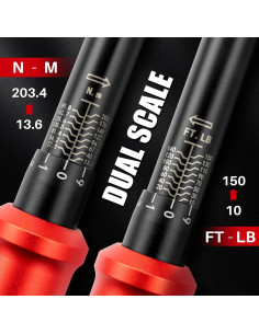 Llave de Torque XEIMILE 1/2" 10-150 Ft-Lb (13.6-203.4 Nm) Ajustable 2