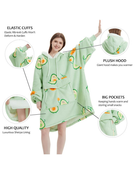 Sudadera Manta Qeils Sherpa Aguacate para Adultos