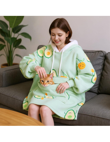 Sudadera Manta Qeils Sherpa Aguacate para Adultos