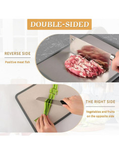 Tabla de Cortar Doble Lado XINHUISHQZ Acero Inoxidable 33x18cm 2