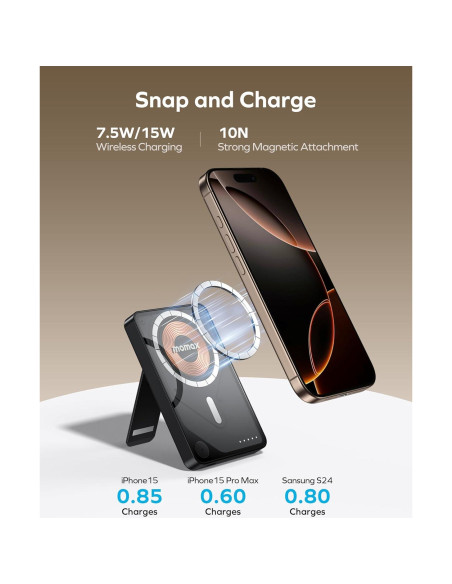 Batería Portátil Magnética MOMAX 5000mAh Carga Rápida 20W
