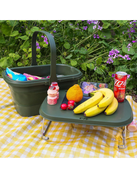 Cesta de Picnic Plegable 16L Verde SEEZENGREEN Impermeable