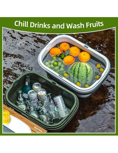 Cesta de Picnic Plegable 16L Verde SEEZENGREEN Impermeable